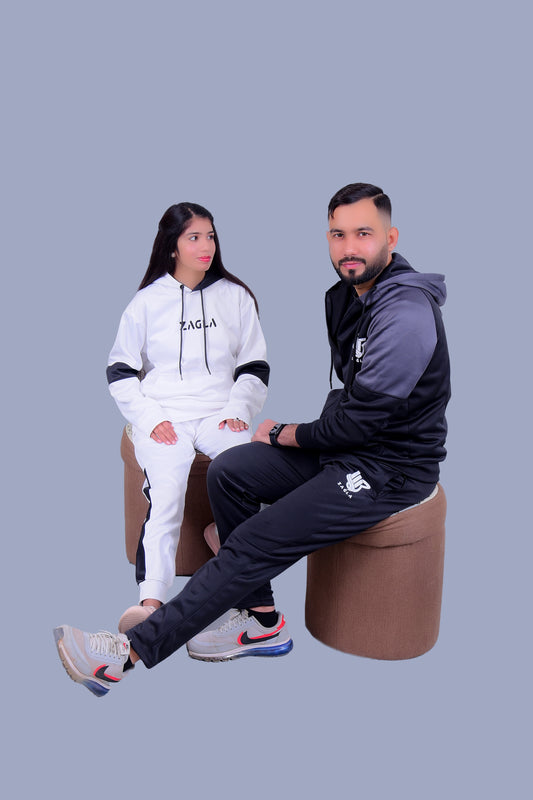 Zagla White & Black Tracksuit (Pack of 02)