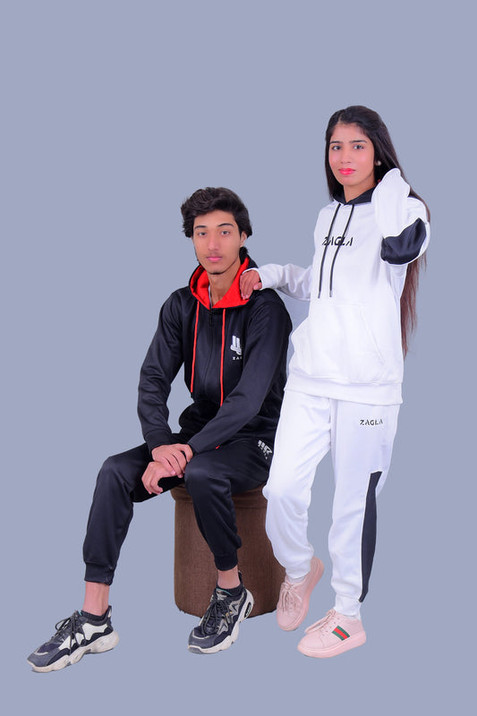 Zagla Black & White Tracksuit (Pack of 02)