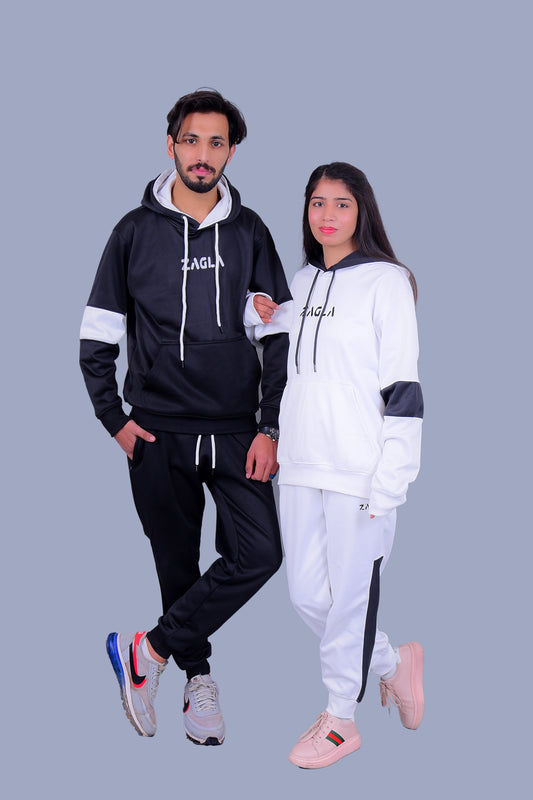 Zagla Black & White Tracksuit Huddie Style (Pack of 02)