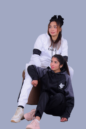 Zagla White & Black Tracksuit (Pack of 02)