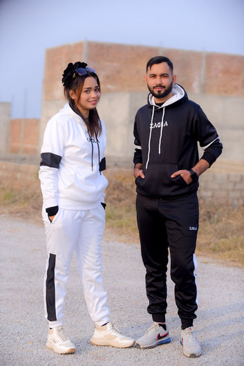 Zagla Black & White Tracksuit Huddie Style (Pack of 02)